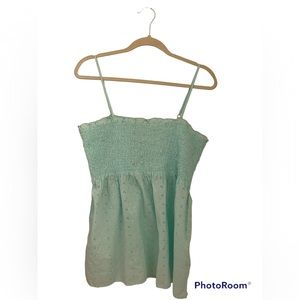 Y2K Vintage Aeropostale Cami Tank Top Boho Bohemian Smocking Eyelet Lace
